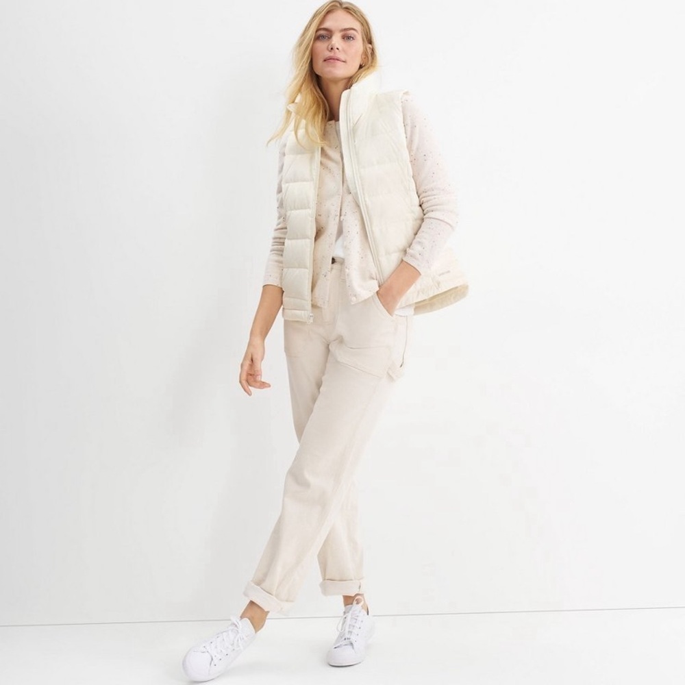 Lands End NWT XL-Tall size 18 White Down Winter Vest | Athleisure Hiking
